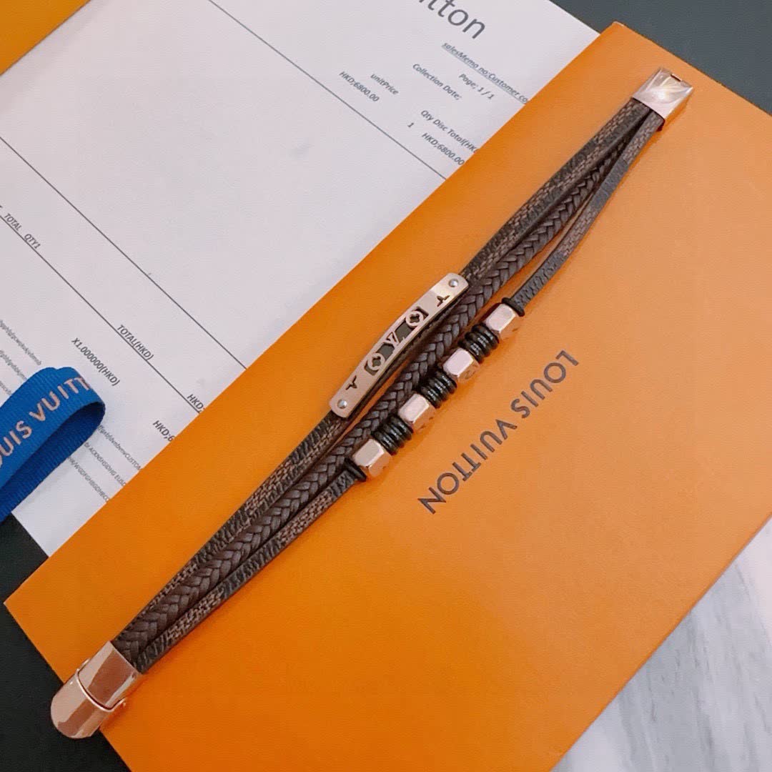 Louis Vuitton Brown Leather Bracelet